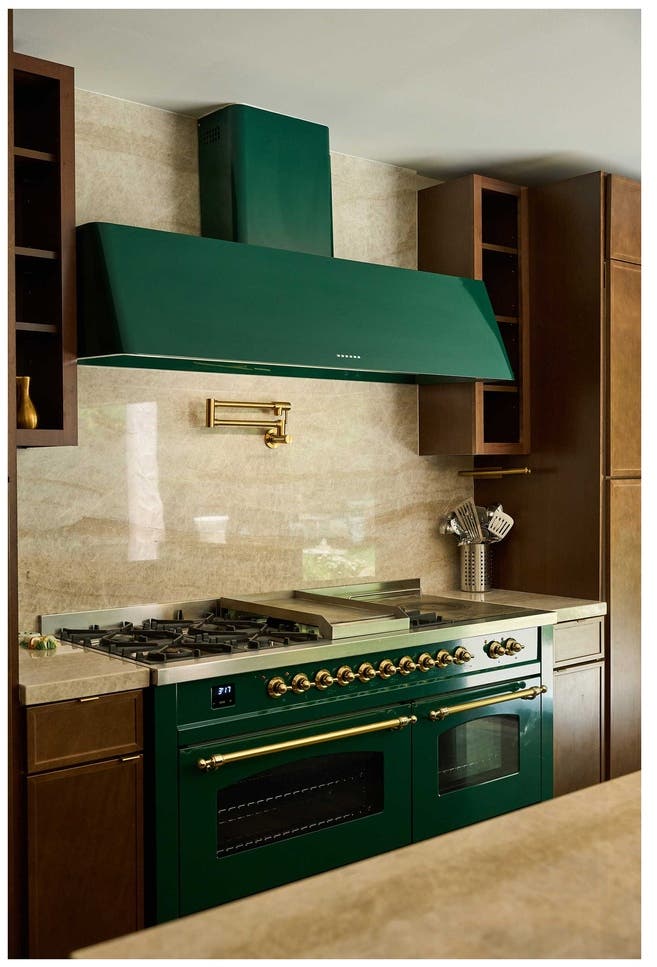 Ilve UP60FSNMPEGGLP Emerald Green With Brass Trim, Lp