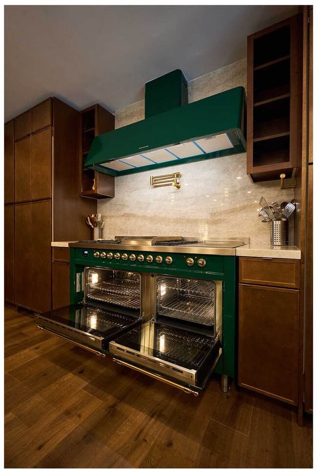 Ilve UP60FSNMPEGGLP Emerald Green With Brass Trim, Lp