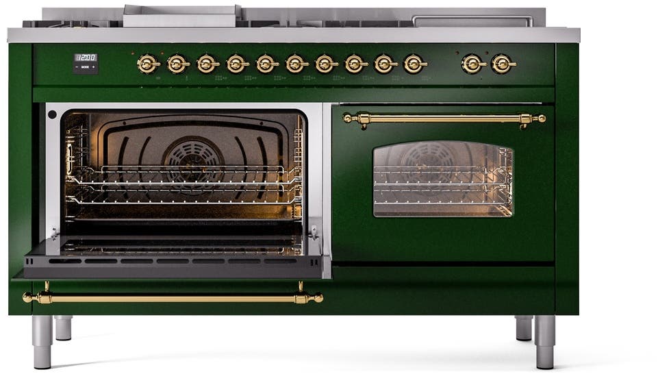 Ilve UP60FSNMPEGGLP Emerald Green With Brass Trim, Lp