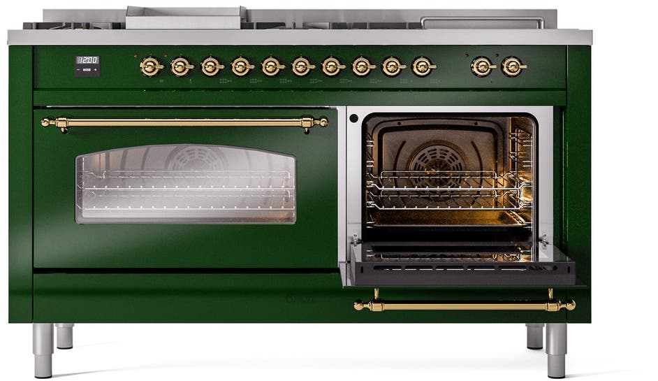 Ilve UP60FSNMPEGGLP Emerald Green With Brass Trim, Lp