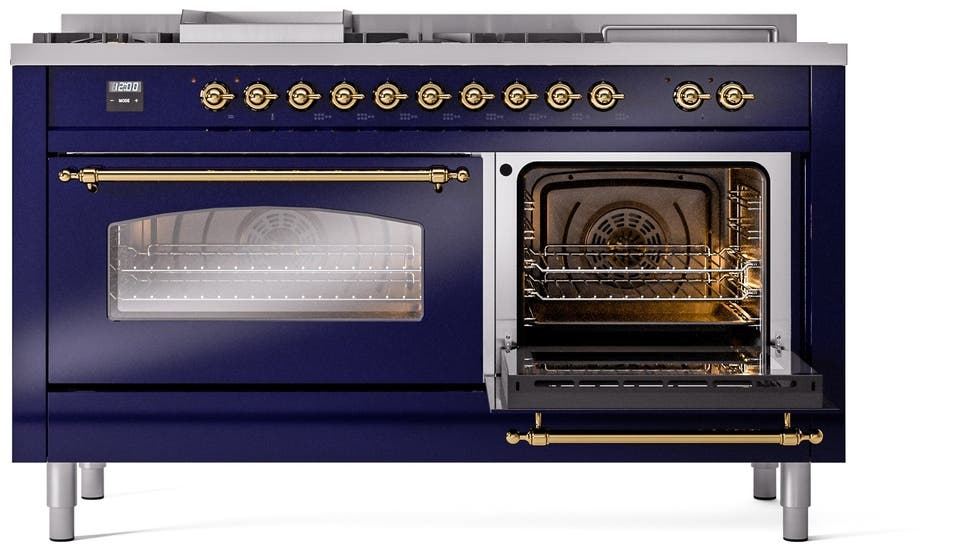 Ilve UP60FSNMPMBGLP Midnight Blue With Brass Trim, Lp