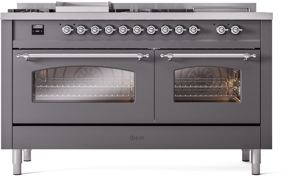 Ilve UP60FSNMPMGCLP Graphite Matte With Chrome Trim, Lp