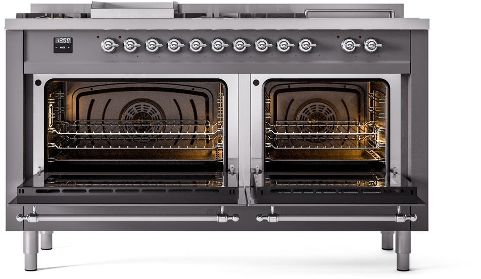Ilve UP60FSNMPMGCLP Graphite Matte With Chrome Trim, Lp