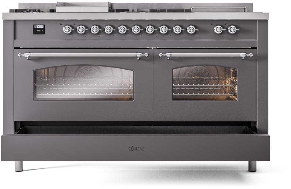 Ilve UP60FSNMPMGCLP Graphite Matte With Chrome Trim, Lp