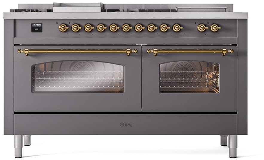 Ilve UP60FSNMPMGGLP Graphite Matte With Brass Trim, Lp