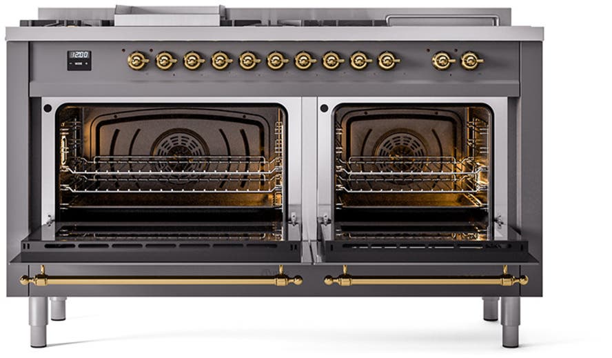 Ilve UP60FSNMPMGGLP Graphite Matte With Brass Trim, Lp