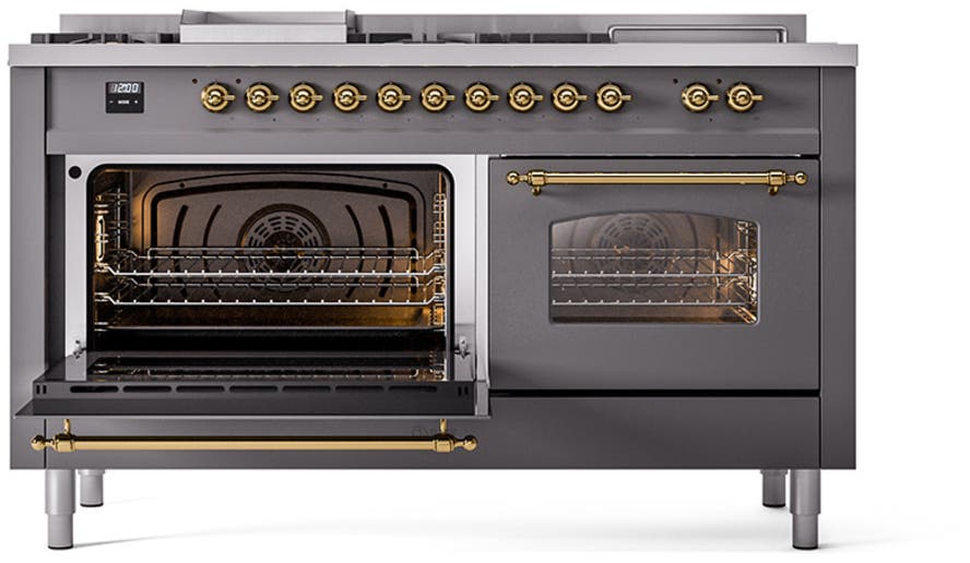Ilve UP60FSNMPMGGLP Graphite Matte With Brass Trim, Lp