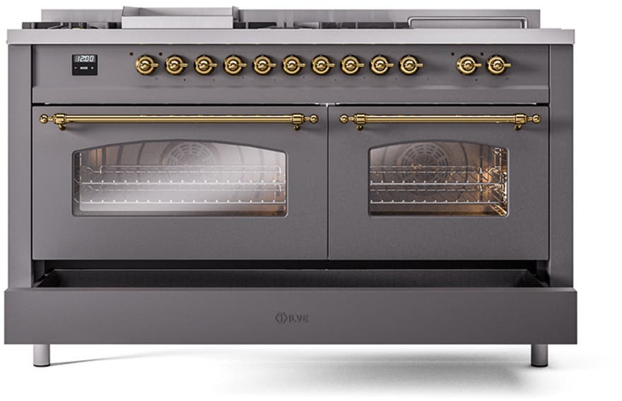 Ilve UP60FSNMPMGGLP Graphite Matte With Brass Trim, Lp
