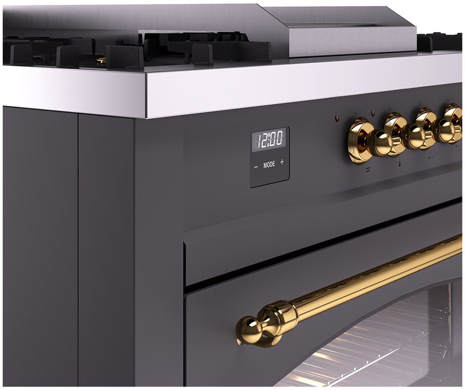 Ilve UP60FSNMPMGGLP Graphite Matte With Brass Trim, Lp