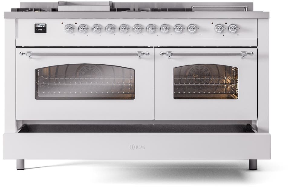 Ilve UP60FSNMPWHCLP White With Chrome Trim, Lp