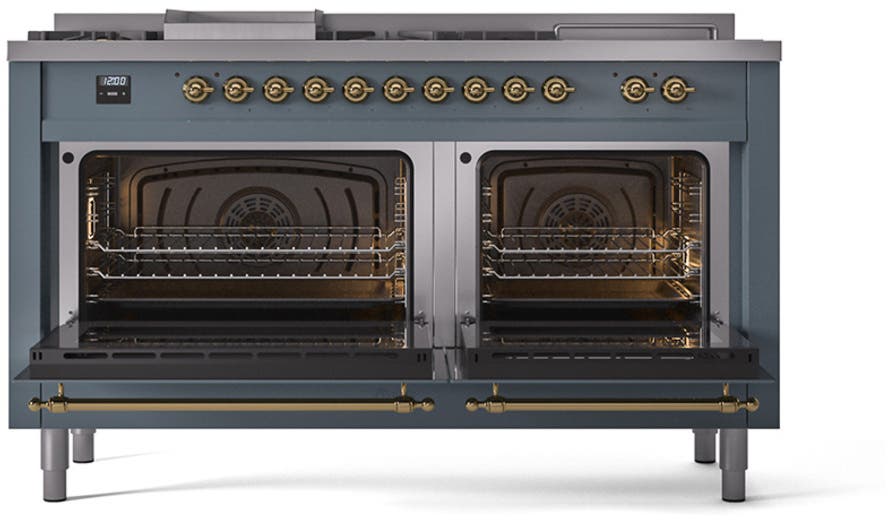 Ilve UP60FSQNMPBGG Blue Grey With Brass Trim