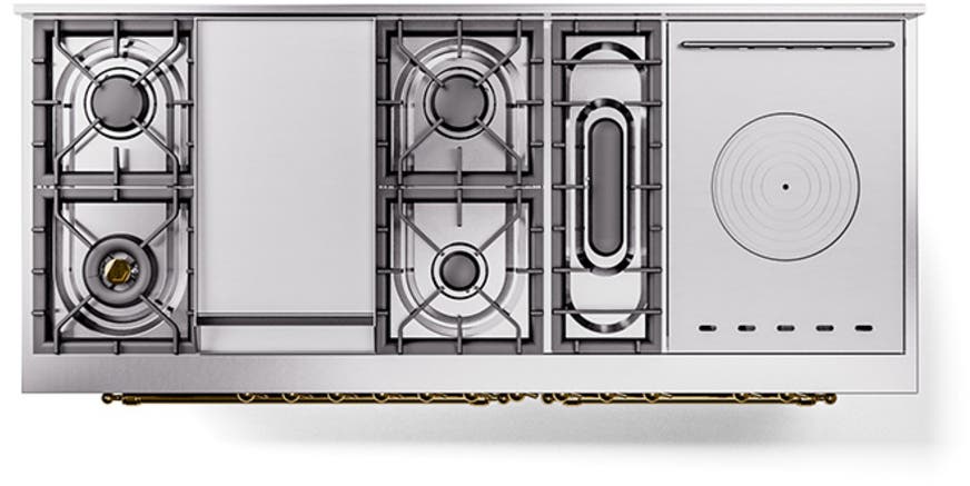 Ilve UP60FSQNMPSSG Stainless Steel, Brass Trim, Solid Door, NG