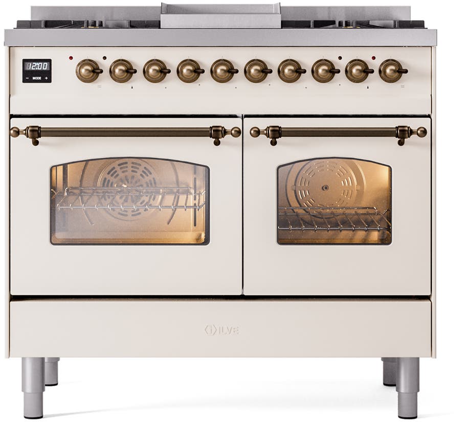 Ilve UPD40FNMPAWBLP Antique White With Bronze Trim, Lp