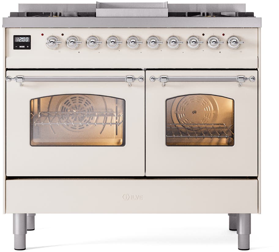 Ilve UPD40FNMPAWCLP Antique White With Chrome Trim, Lp