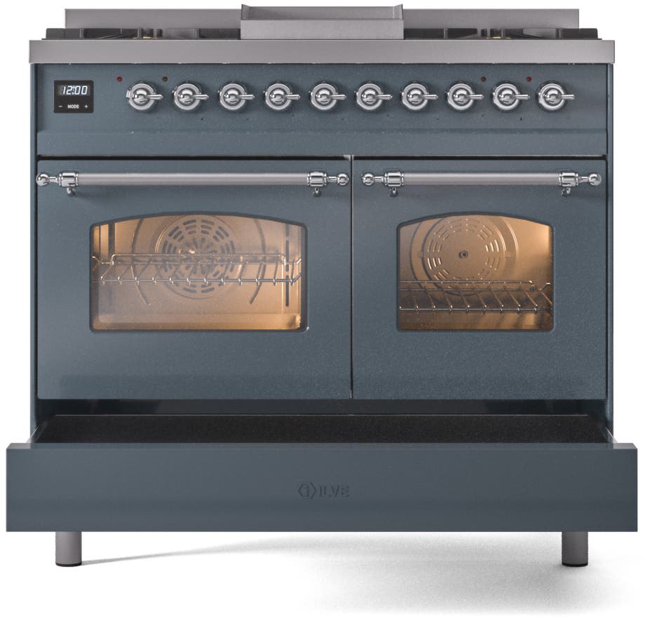 Ilve UPD40FNMPBGCLP Blue Grey With Chrome Trim, Lp