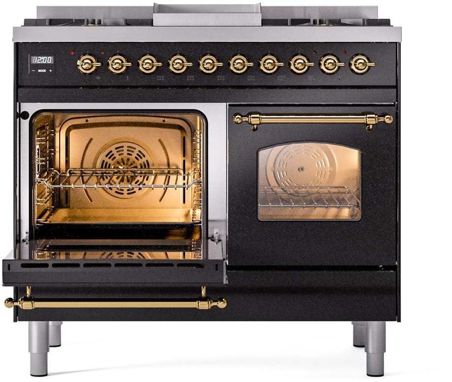 Ilve UPD40FNMPBKGLP Glossy Black With Brass Trim, Lp