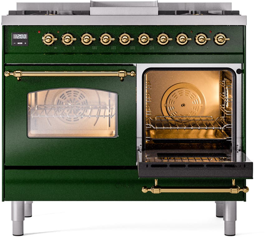 Ilve UPD40FNMPEGGLP Emerald Green With Brass Trim, Lp