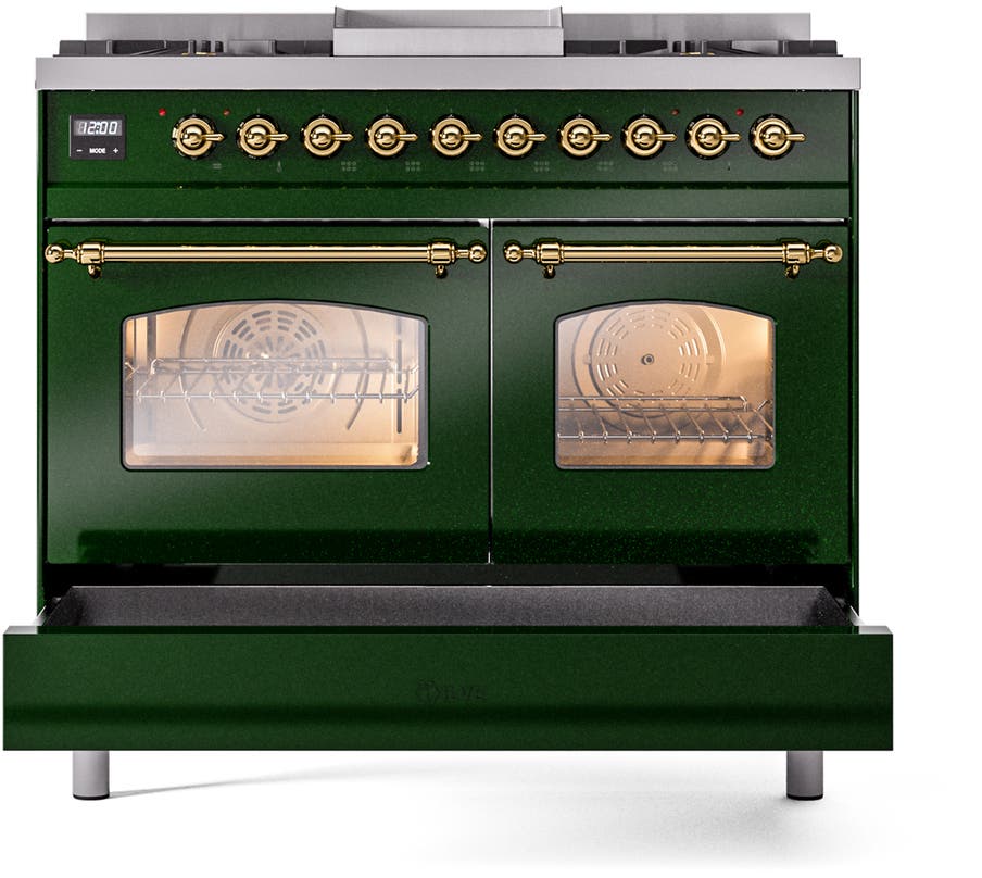Ilve UPD40FNMPEGGLP Emerald Green With Brass Trim, Lp