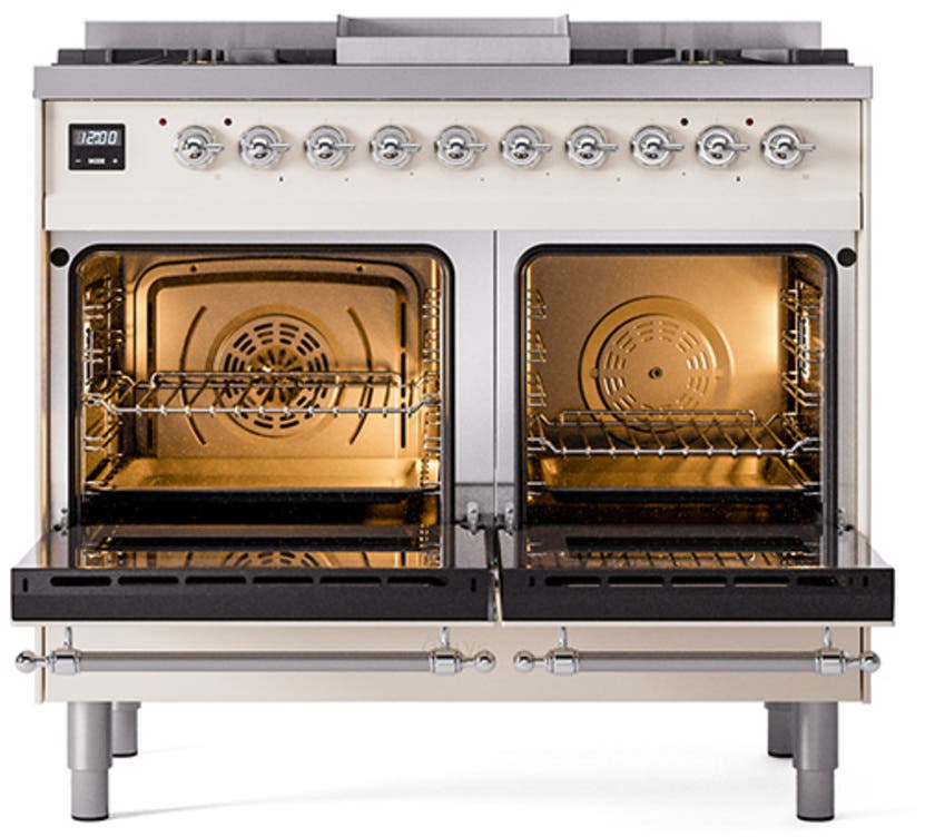 Ilve UPD40FQNMPAWC Antique White With Chrome Trim