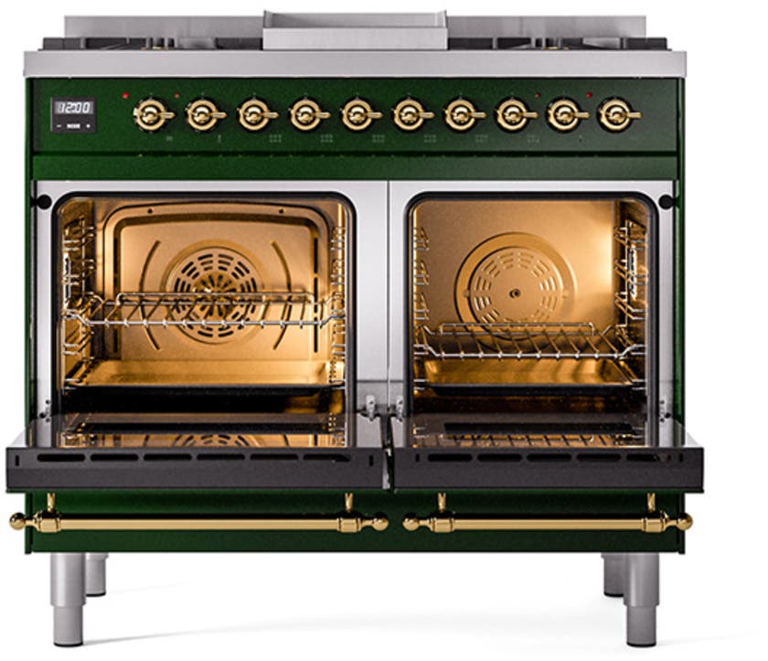 Ilve UPD40FQNMPEGG Emerald Green With Brass Trim