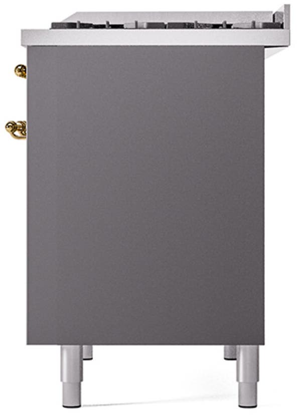 Ilve UPD40FQNMPMGGLP Graphite Matte With Brass Trim, Lp
