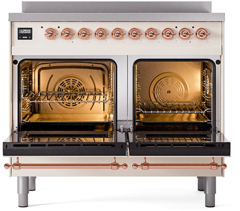 Ilve UPDI406QNMPAWP Antique White With Copper Trim