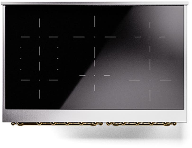 Ilve UPDI406QNMPMGG Graphite Matte With Brass Trim