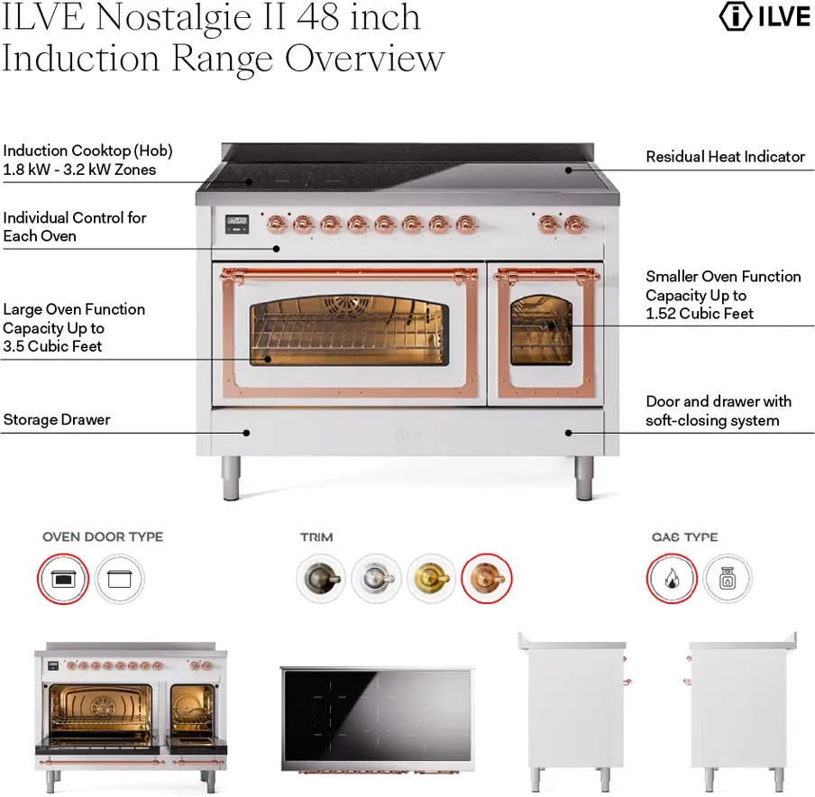 Ilve UPI486NMPBKC Black Chrome