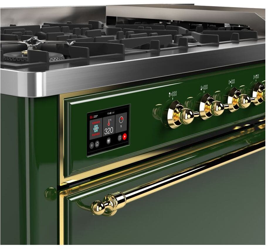 Ilve UM15FDQNS3EGG Natural Gas In Emerald Green W/ Brass Trim