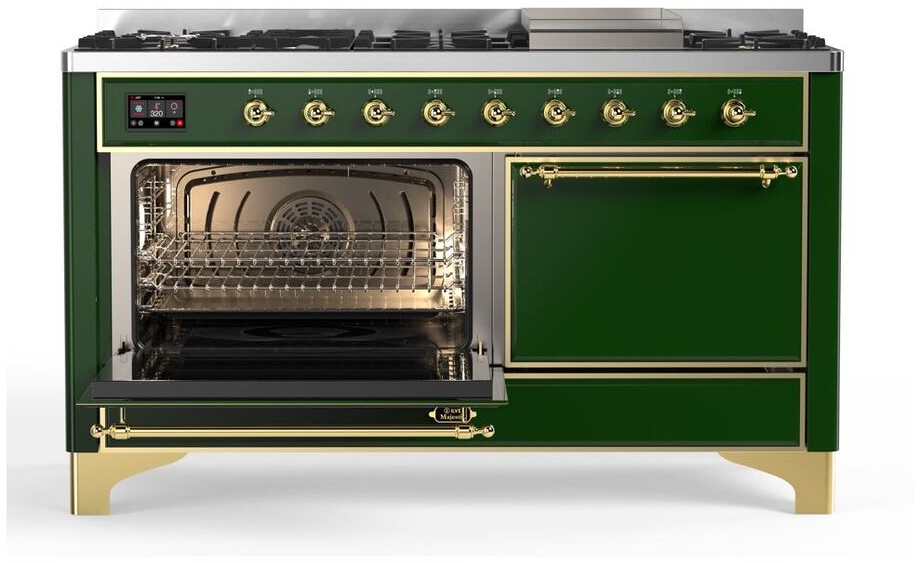 Ilve UM15FDQNS3EGG Natural Gas In Emerald Green W/ Brass Trim