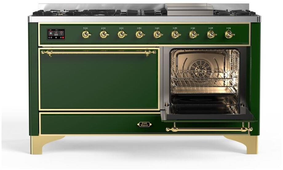 Ilve UM15FDQNS3EGG Natural Gas In Emerald Green W/ Brass Trim