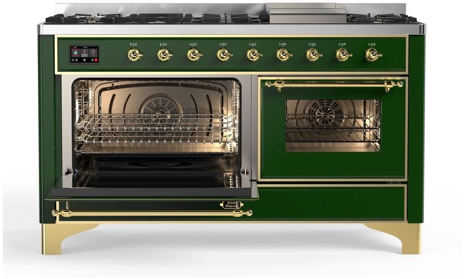 Ilve UM15FDNS3EGG Natural Gas In Emerald Green W/ Brass Trim