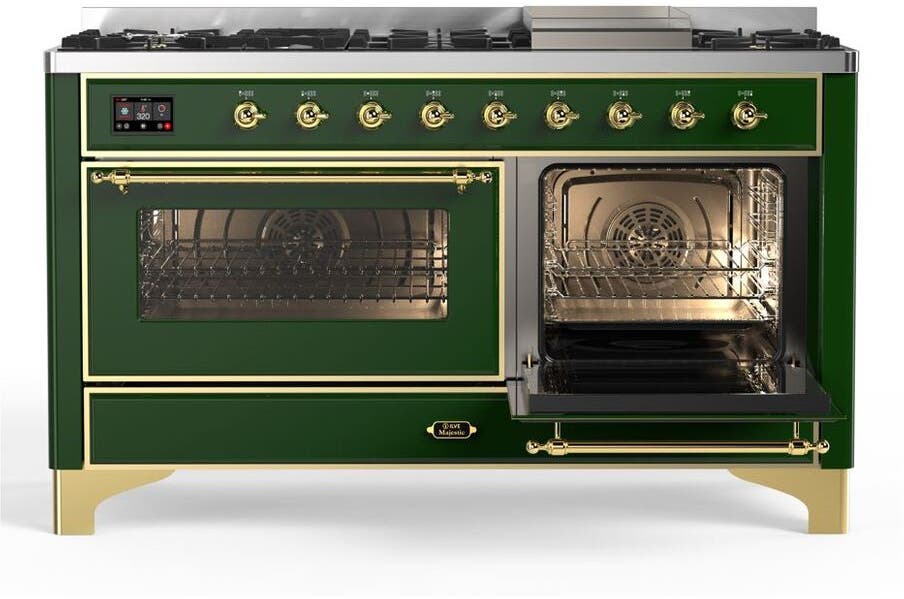 Ilve UM15FDNS3EGG Natural Gas In Emerald Green W/ Brass Trim