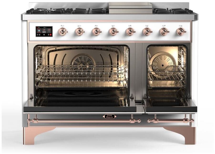 Ilve UM12FDQNS3WHP Natural Gas In White W/ Copper Trim
