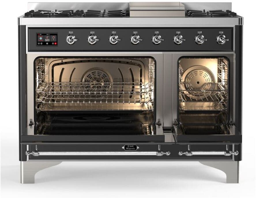 Ilve UM12FDQNS3MGCLP Liquid Propane In Matte Graphite W/ Chrome Trim