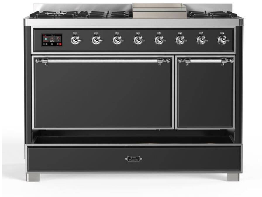 Ilve UM12FDQNS3MGCLP Liquid Propane In Matte Graphite W/ Chrome Trim