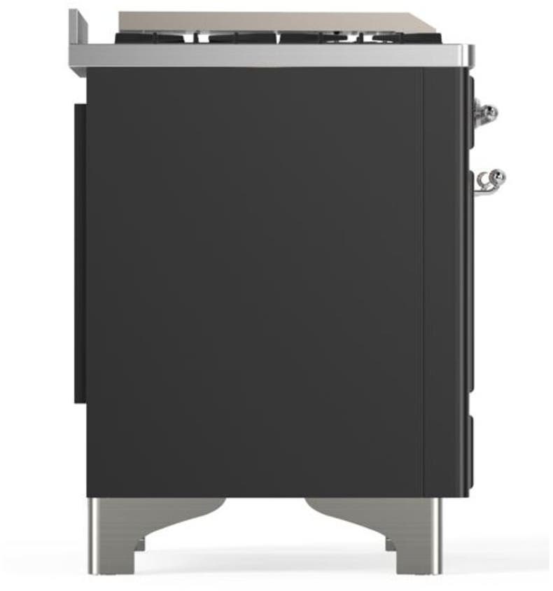 Ilve UM12FDQNS3MGCLP Liquid Propane In Matte Graphite W/ Chrome Trim