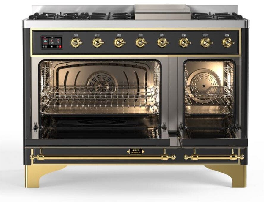 Ilve UM12FDQNS3MGGLP Liquid Propane In Matte Graphite W/ Brass Trim