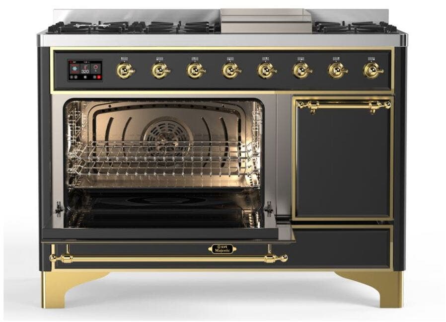 Ilve UM12FDQNS3MGG Natural Gas In Matte Graphite W/ Brass Trim
