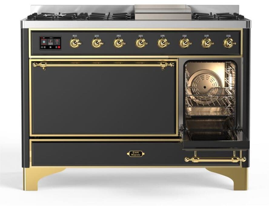 Ilve UM12FDQNS3MGG Natural Gas In Matte Graphite W/ Brass Trim