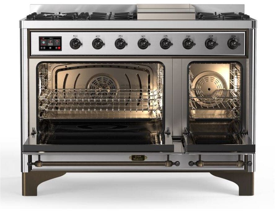 Ilve UM12FDQNS3SSBLP Liquid Propane In Stainless Steel W/ Bronze Trim