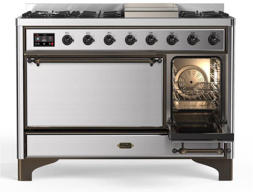 Ilve UM12FDQNS3SSBLP Liquid Propane In Stainless Steel W/ Bronze Trim