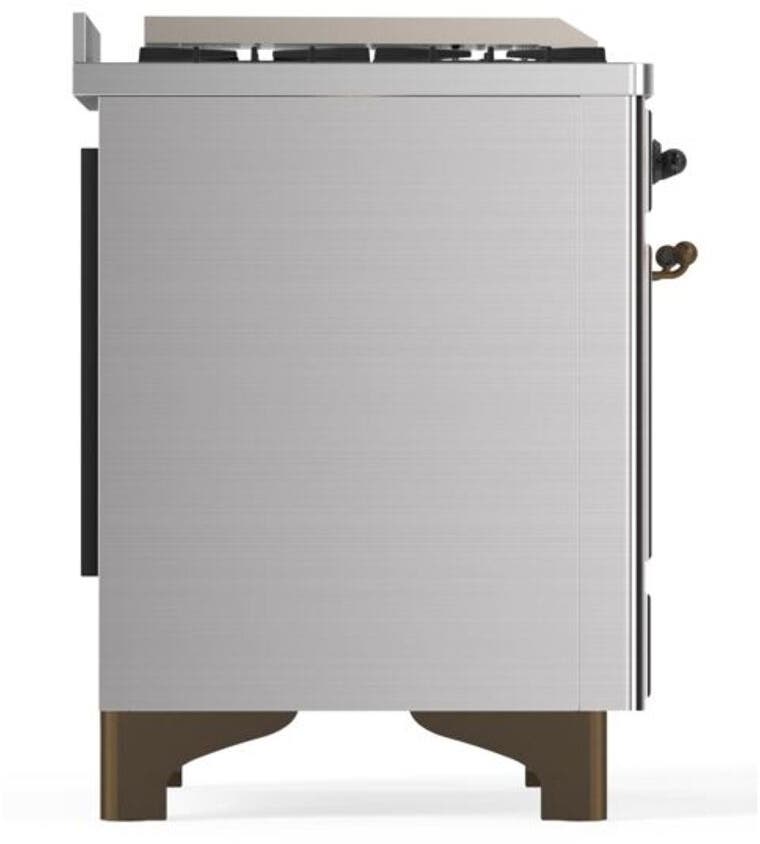 Ilve UM12FDQNS3SSBLP Liquid Propane In Stainless Steel W/ Bronze Trim