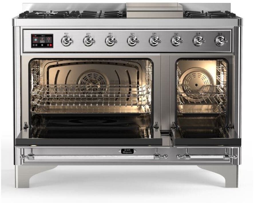 Ilve UM12FDQNS3SSCLP Liquid Propane In Stainless Steel W/ Chrome Trim