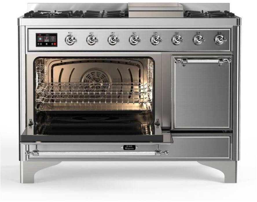 Ilve UM12FDQNS3SSCLP Liquid Propane In Stainless Steel W/ Chrome Trim