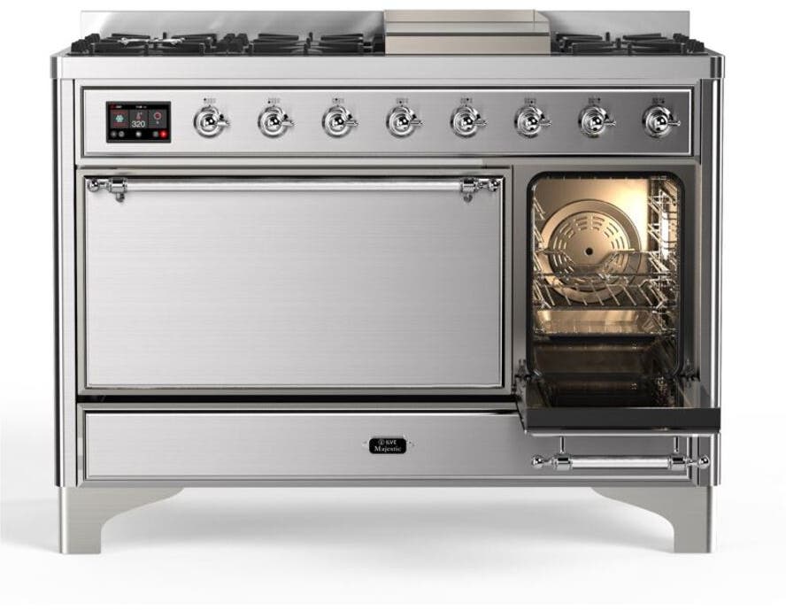 Ilve UM12FDQNS3SSC Natural Gas In Stainless Steel W/ Chrome Trim