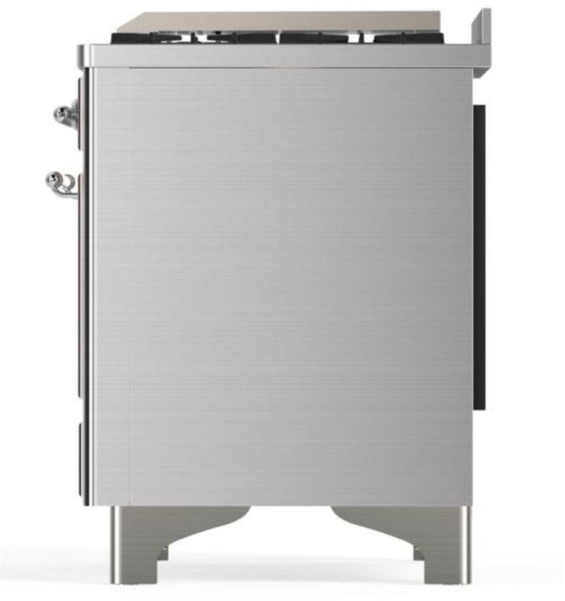 Ilve UM12FDQNS3SSC Natural Gas In Stainless Steel W/ Chrome Trim