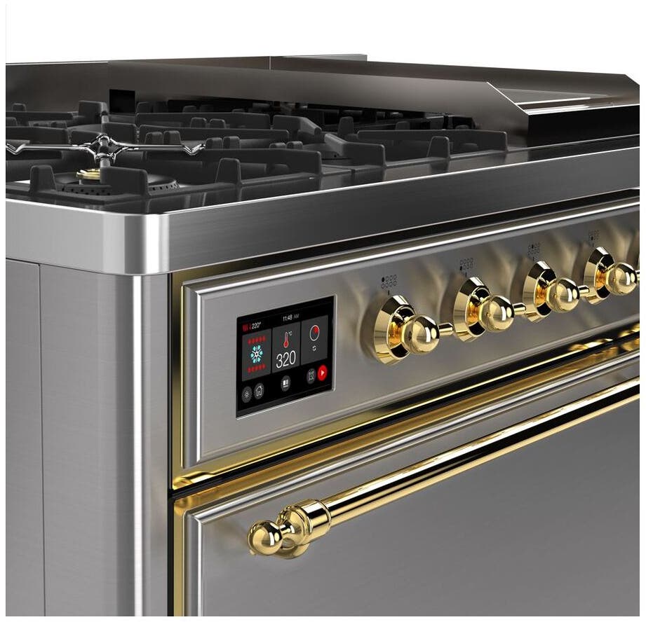 Ilve UM12FDQNS3SSG Natural Gas In Stainless Steel W/ Brass Trim