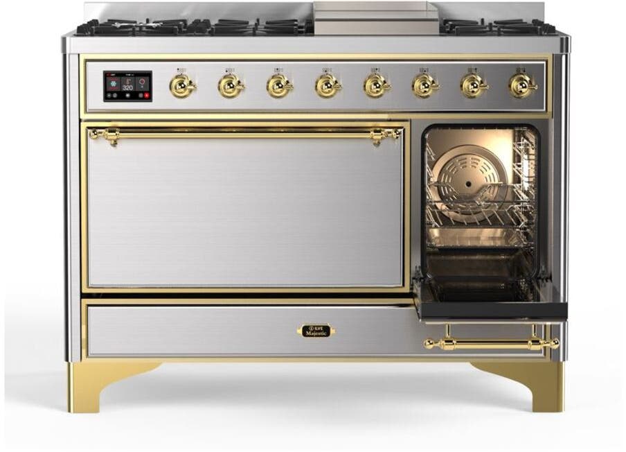 Ilve UM12FDQNS3SSG Natural Gas In Stainless Steel W/ Brass Trim