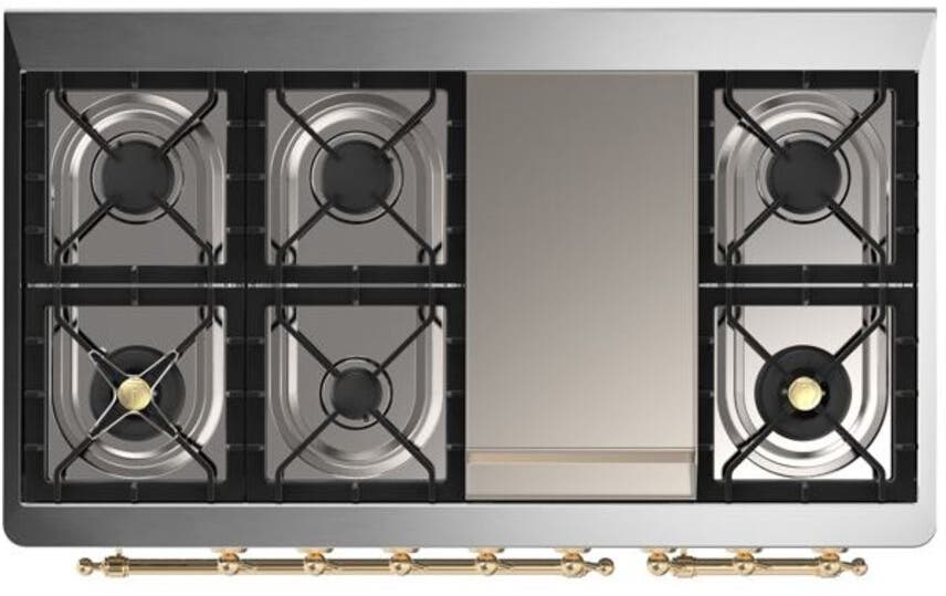 Ilve UM12FDQNS3SSG Natural Gas In Stainless Steel W/ Brass Trim